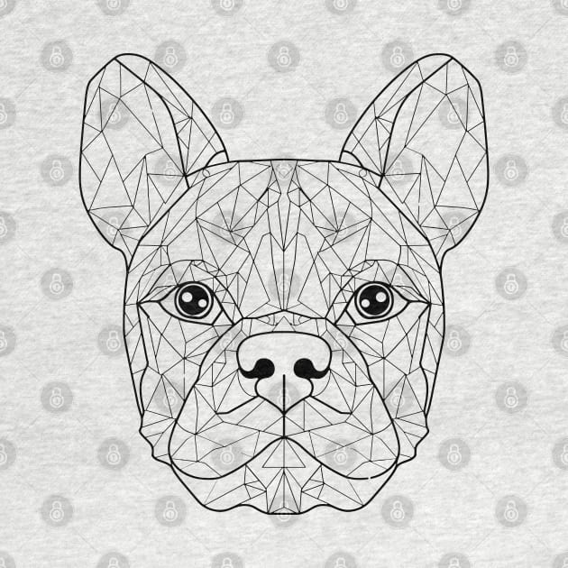 French Bulldog Essence: Geometric Line Art Interpretation by AmandaOlsenDesigns